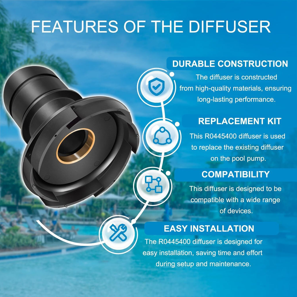 R0445400 Diffuser with O-Ring & Hardware for Zodiac Jandy ePump, Stealth, PlusHP