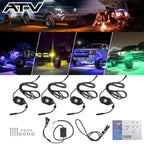 New Bright 4 Pods RGB LED Rock Lights Music Wireless Bluetooth Control