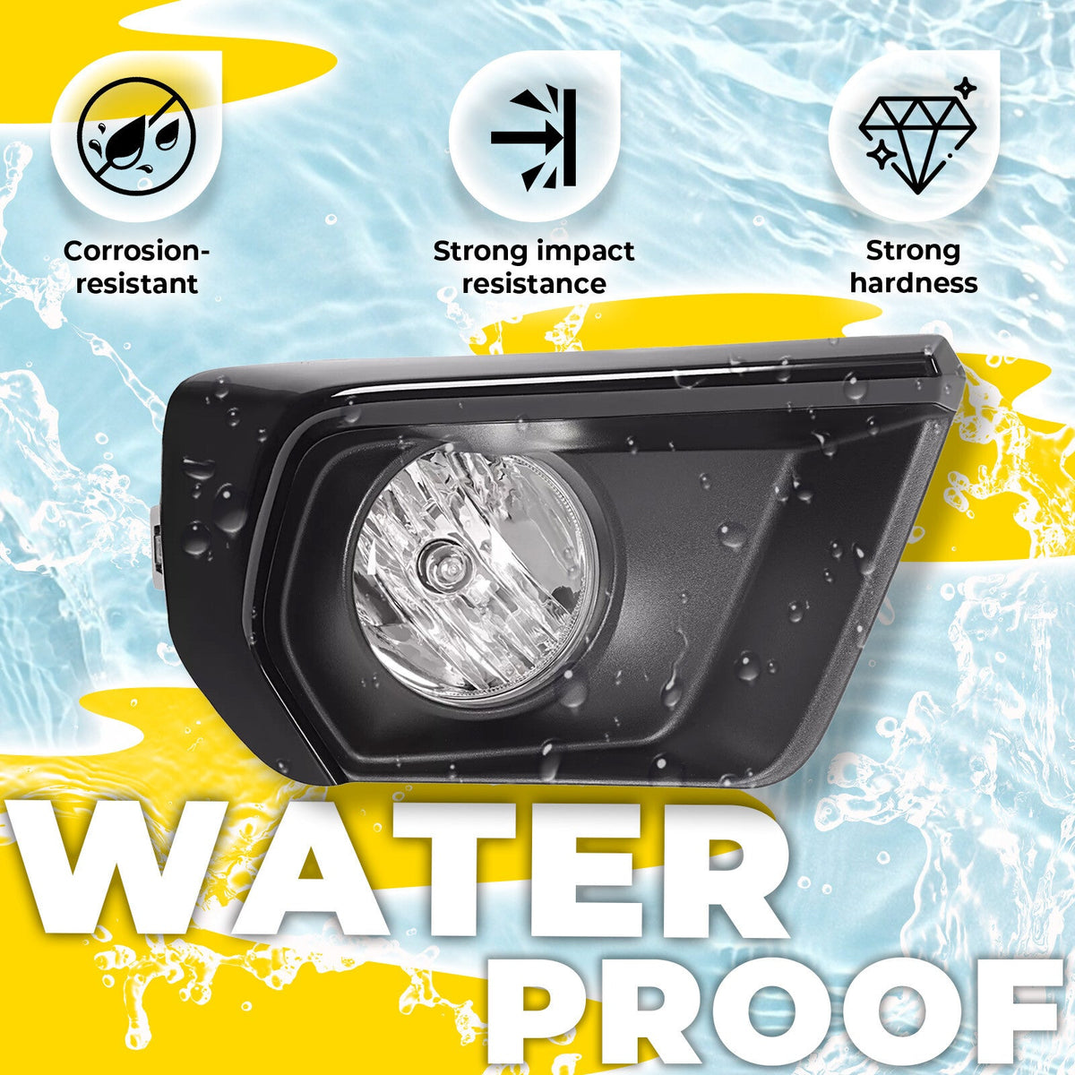 Clear Fog Light For Chevy Colorado 2021-2022 w/Bezel Relay Switch Wire Bulb Pair