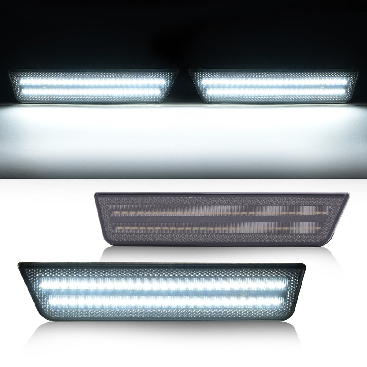 LED Front Side Marker Light White For Dodge Challenger Charger R/T Sedan 2008-14