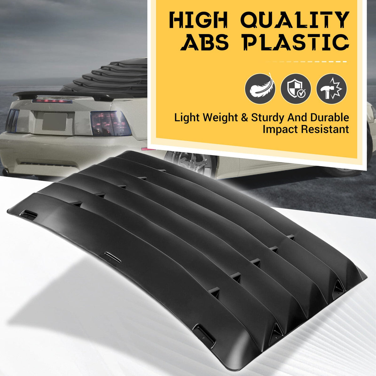 For Ford Mustang 1999-2004 Sun Shade Cover Rear Window Louver Black ABS NEW