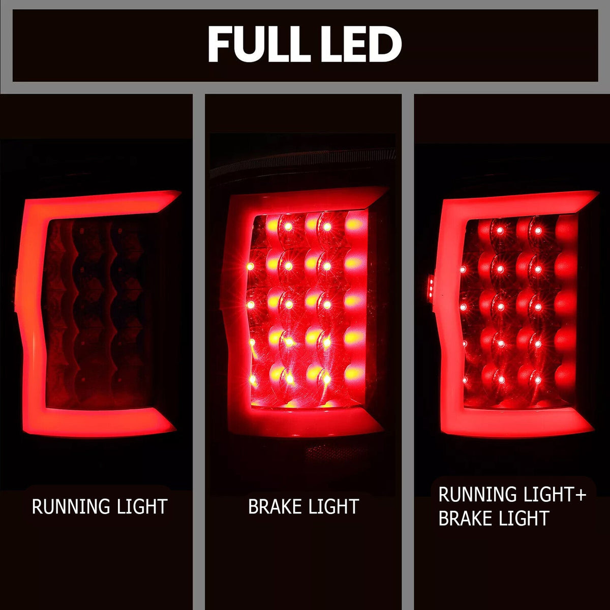 For GMC Sierra 1500 2007-2013 2500HD 3500HD 07-2014 Black LED Tail Lights Lamps