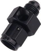 6AN Male to 6AN Female Fitting With 1/8NPT Gauge Port Hose Adapter Fuel Pressure