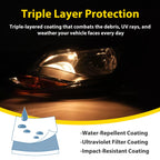 Black Left Driver Side Headlights Clear Lens Halogen Fits Ford Focus 2012-2014
