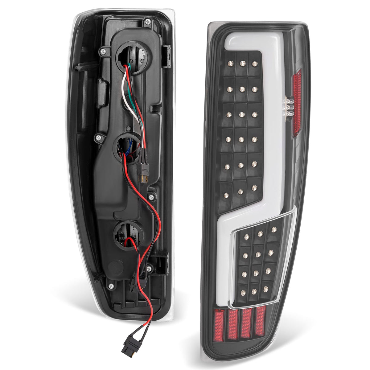Black For 2004-2012 Chevy Colorado GMC Canyon LED Tube Tail Lights Brake Lamps