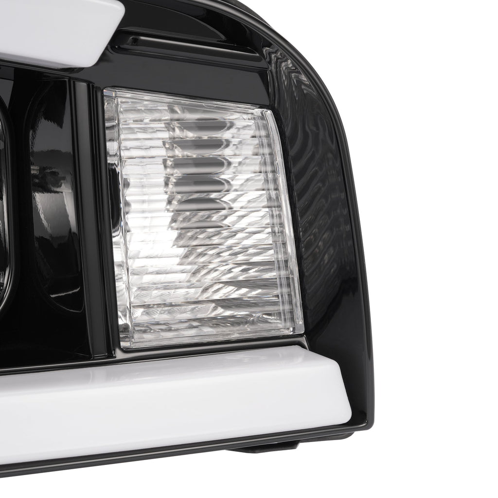 DOT For 2006-2010 Dodge Charger Black LED Tube Projector Headlights Headlamps