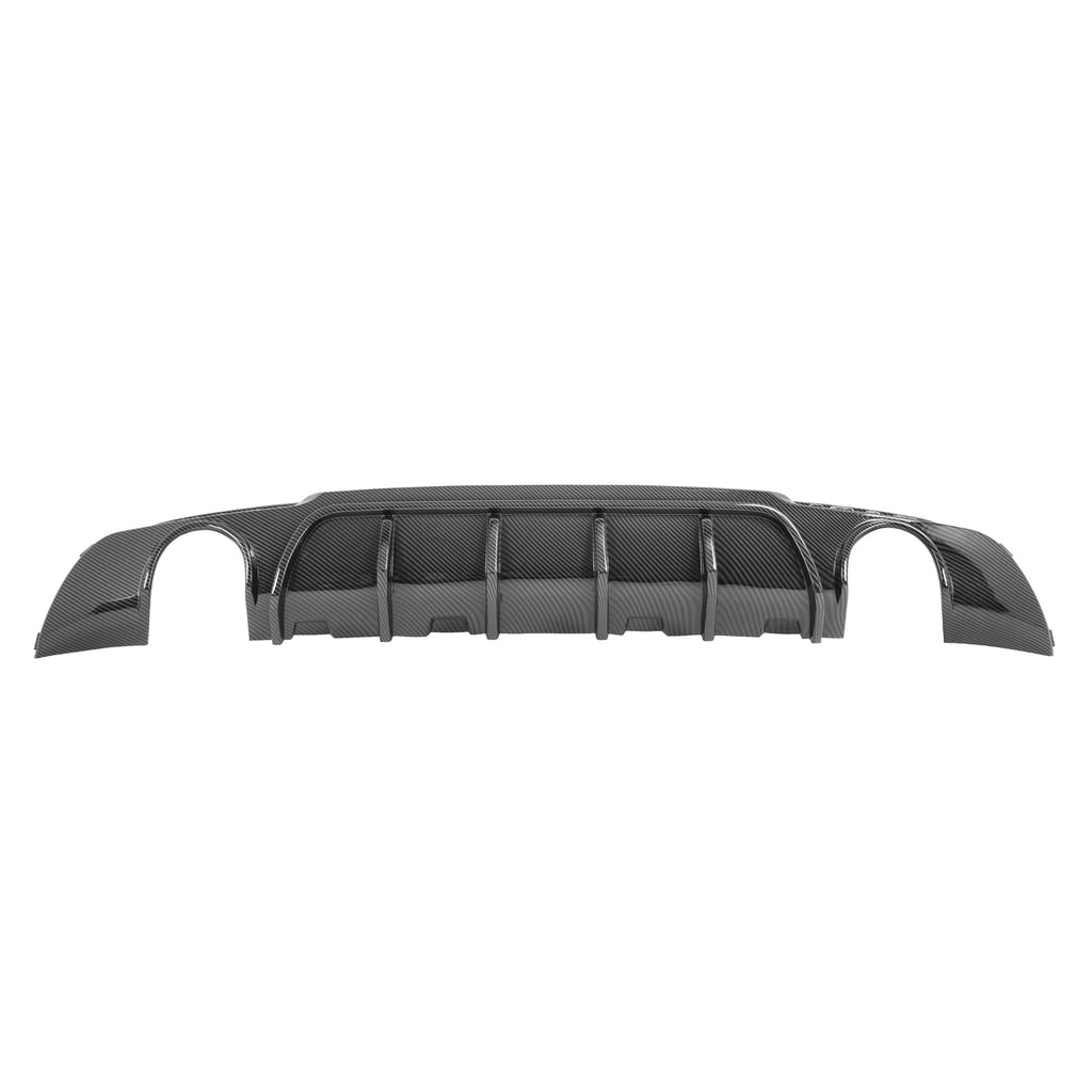 Rear Bumper Diffuser Valance Shark Fin Carbon Fiber Color For Chrysler 300 15-23