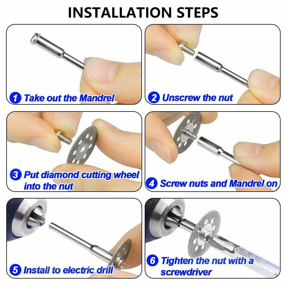 50X Diamond Cutting Wheel For Dremel Rotary Tool Die Grinder Metal Cut Off Disc