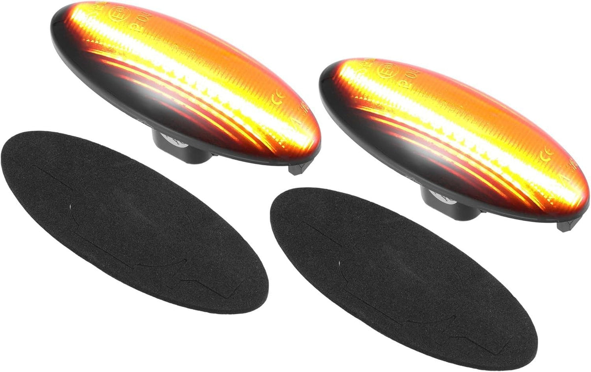 2 Smoke Lens Amber LED Signal Side Marker Lights For Toyota Yaris Hatchback XP90