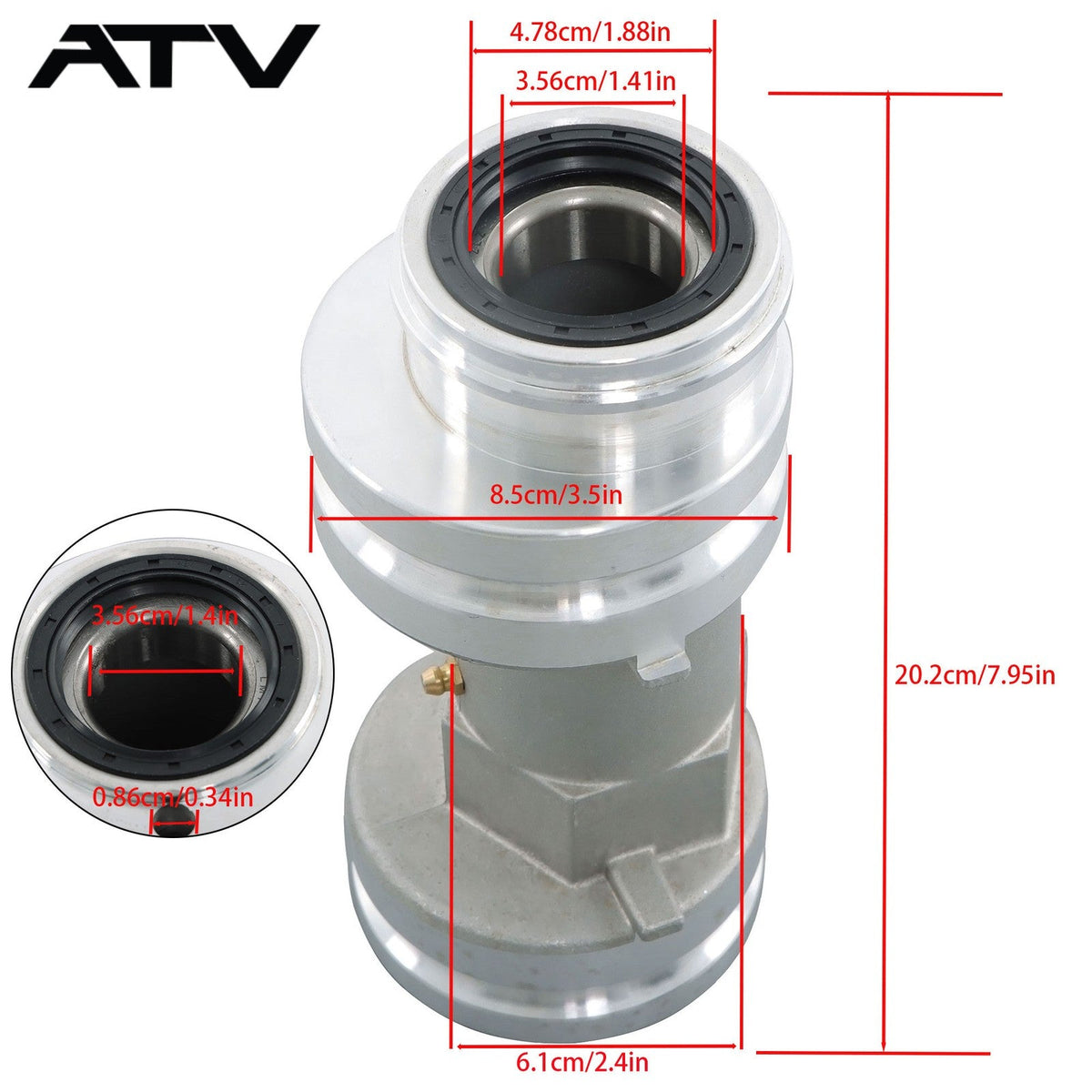 Rear Axle Bearing Housing Carrier Hub for Polaris Trail Blazer 250 1999-2004