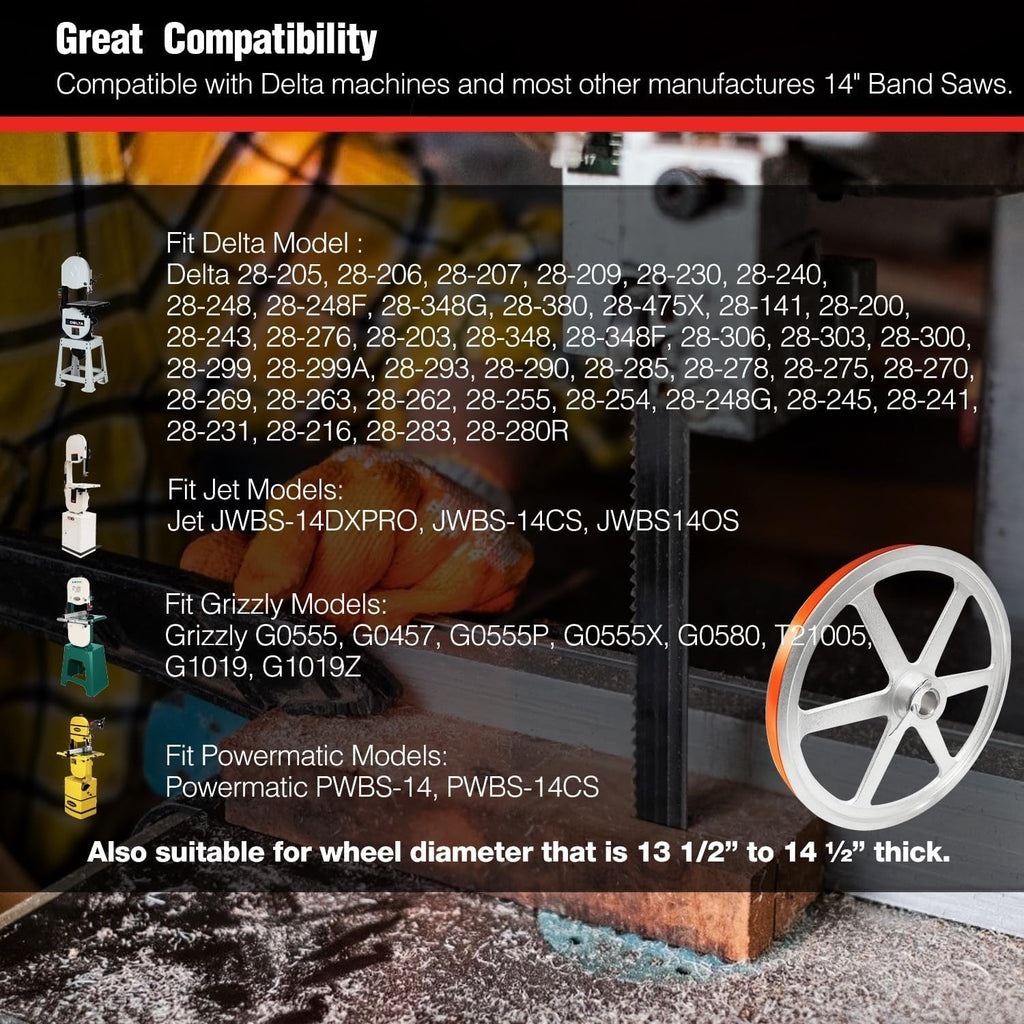 14" Cast Iron Bandsaw Replacement Kit-Alloy Upper Wheel Hinge & Bracket Assembly