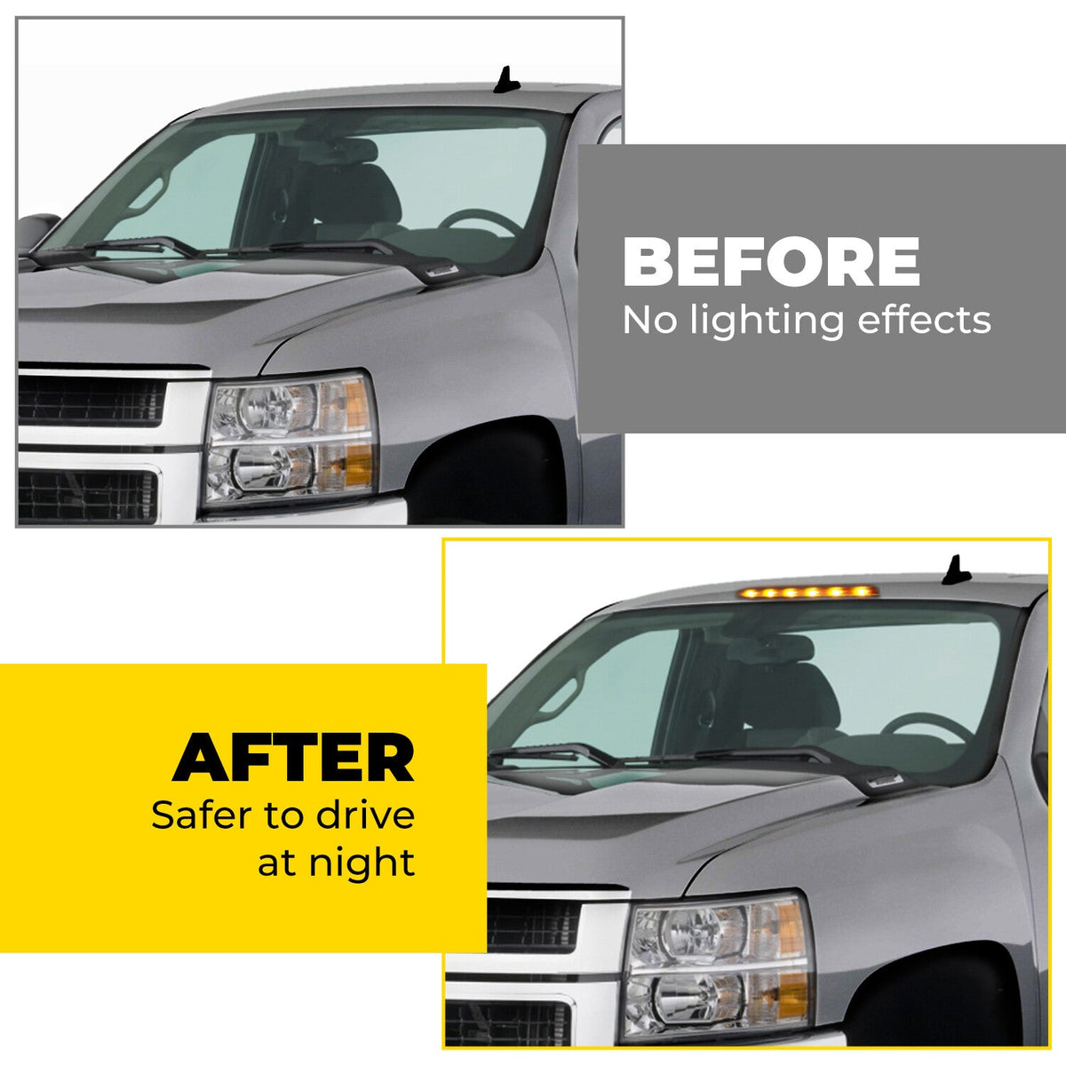 Center LED Roof Marker Cab Light For Chevrolet Silverado 2500HD 3500HD 2007-2021