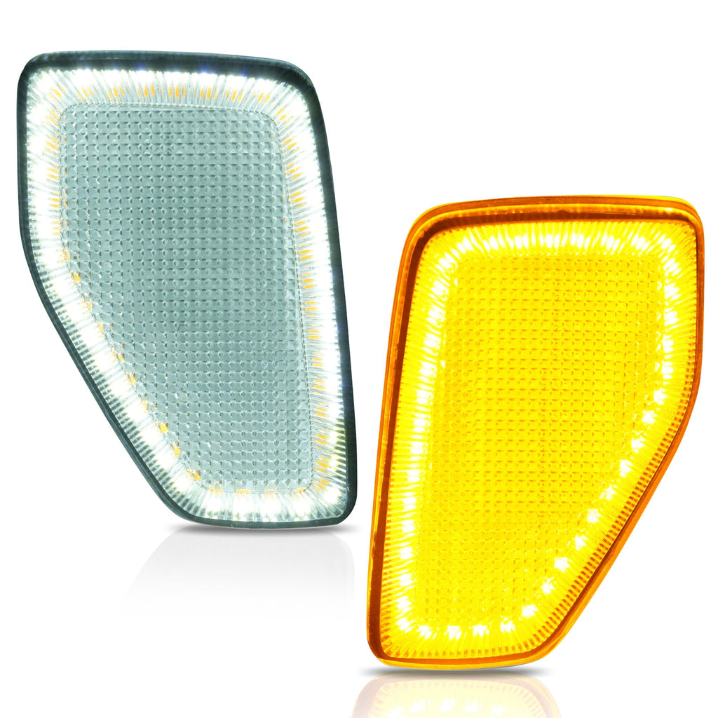 Pair Switchback LED Side Marker Signal Lights Clear Lens For HUMMER H3 2005-2010