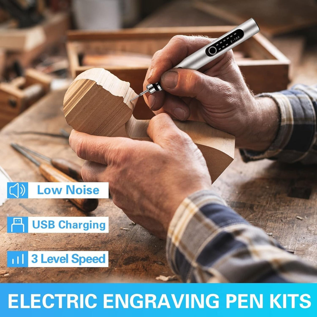 Cordless Electric Engraving Pen, Micro Polishing Pen, 33 Drill Bits