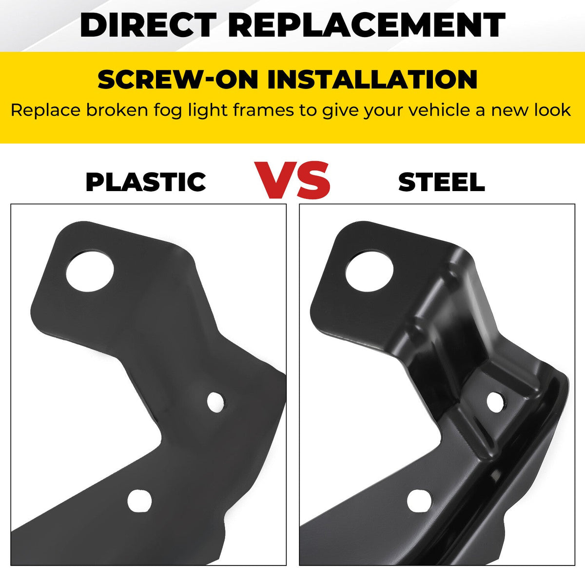 Fog Light Lamp Bracket Steel Pair for Dodge Ram 1500 2500 3500 Truck Pickup