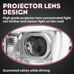 DOT Chrome LED Tube Projector Headlights HeadLamps For Toyota Tacoma 2005-2011