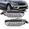 Pair Fog Daytime Running Light Lamp Clear For Infiniti QX50 2016 2017 LH+RH