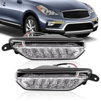 Pair Fog Daytime Running Light Lamp Clear For Infiniti QX50 2016 2017 LH+RH