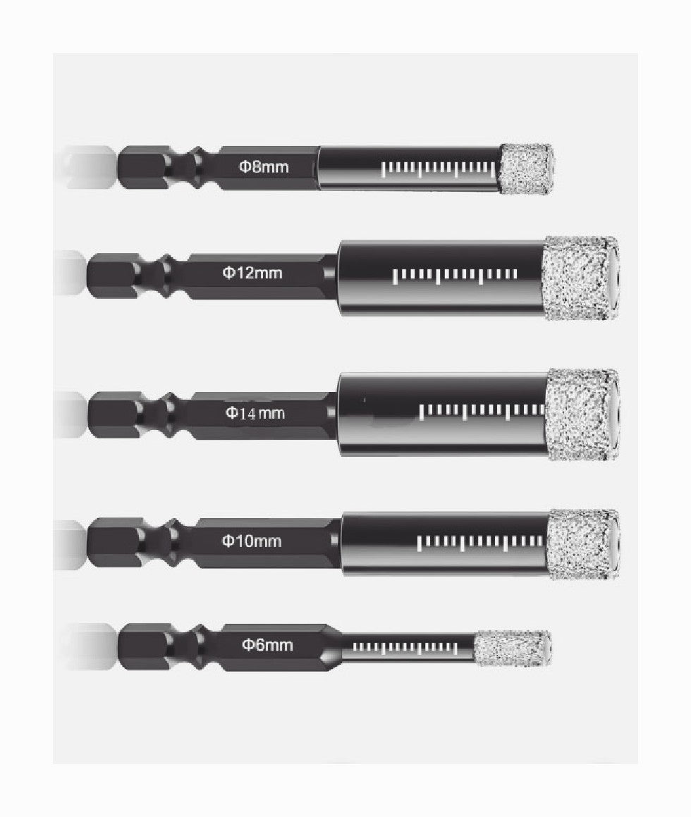 6/8/10/12/14mm Diamond Core Drill Bits Dry Drilling Hole Saw for Ceramic Tile