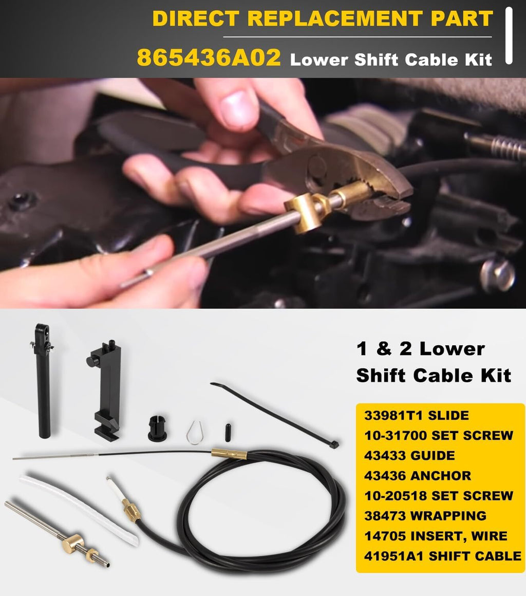 For Quicksilver Mercruiser Alpha One Transom Seal Bellow Kit & Lower Shift Cable