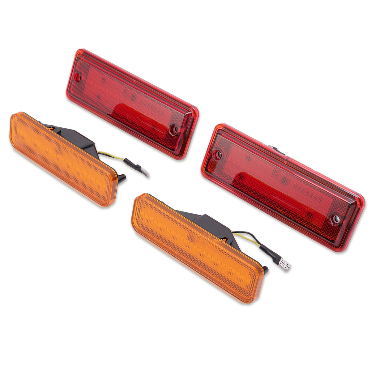 Amber/Red LED Side Marker Parking Lights Set For El Camino & Caballero 78-87