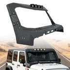 For Jeep Wrangler JK 2007-18 Steel Armor Windshield Frame Cover Visor Cowl w/LED