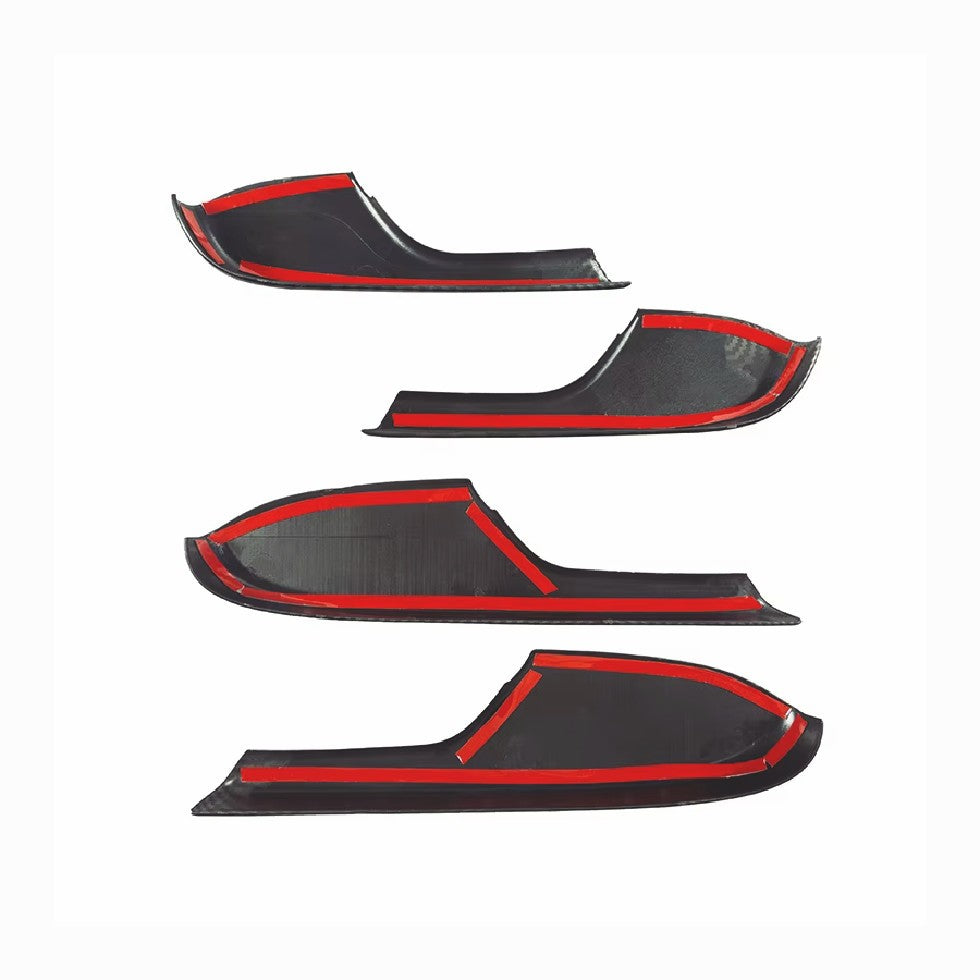 4x For Honda Civic 2016-2020 Carbon Fiber Interior Door Armrest Panel Trim Cover