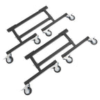 2PCS 16-20in Adjustable Chassis Stand Sprint Midget Car Locking Casters Black