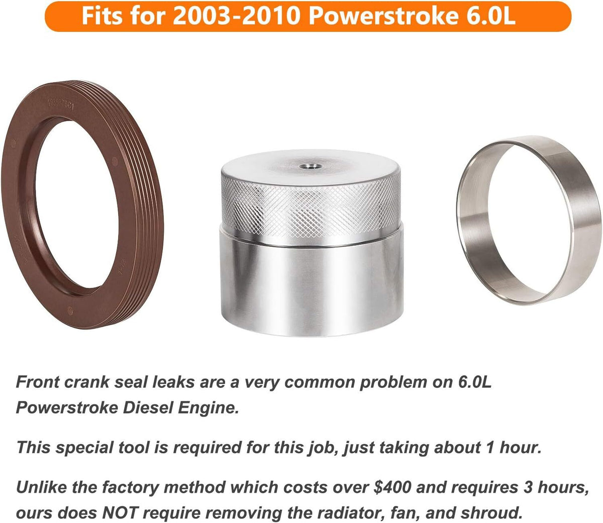 303-761 Ford 6.0L Powerstroke Front Crank Wear Sleeve Installer Kit Seal Tool