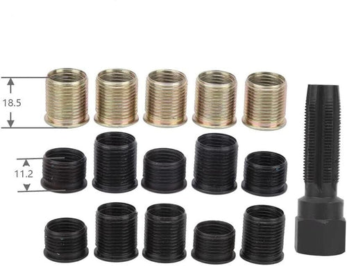 16pc Spark Plug Thread Repair Rethreading Tool Kit M16 Threaded Coil Insert