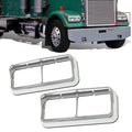 ABS Headlight Bezel w/ Visor Fit For Peterbilt 379 Freightliner Kenworth Truck