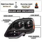 For GMC Acadia 2007-2012 Projector Headlights Headlamps W/bulbs Left+Right Black