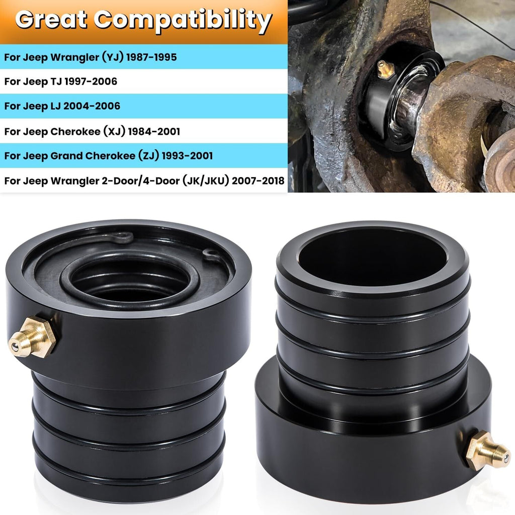 Black Front Inner Outer Axle Tube Seal Kit MG21103 for Jeep Wrangler YJ JK TJ