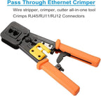 RJ45 Crimp Tool Pass Through Cat5 Cat5e Cat6 Crimping Tool for RJ45/RJ12