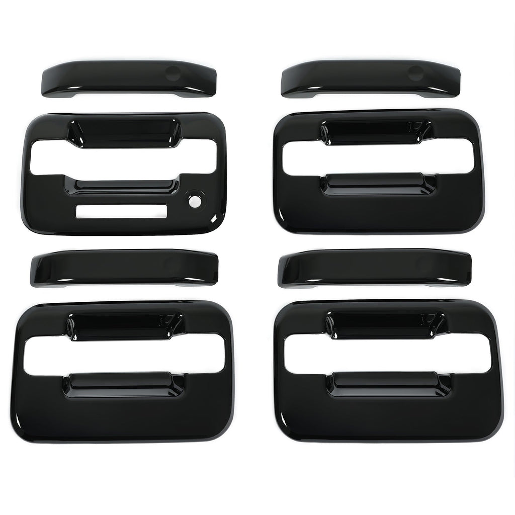 For Ford  F150 Crew Cab 2004-2014 Black Painted 4 Door Handle Covers W/ KeyPad