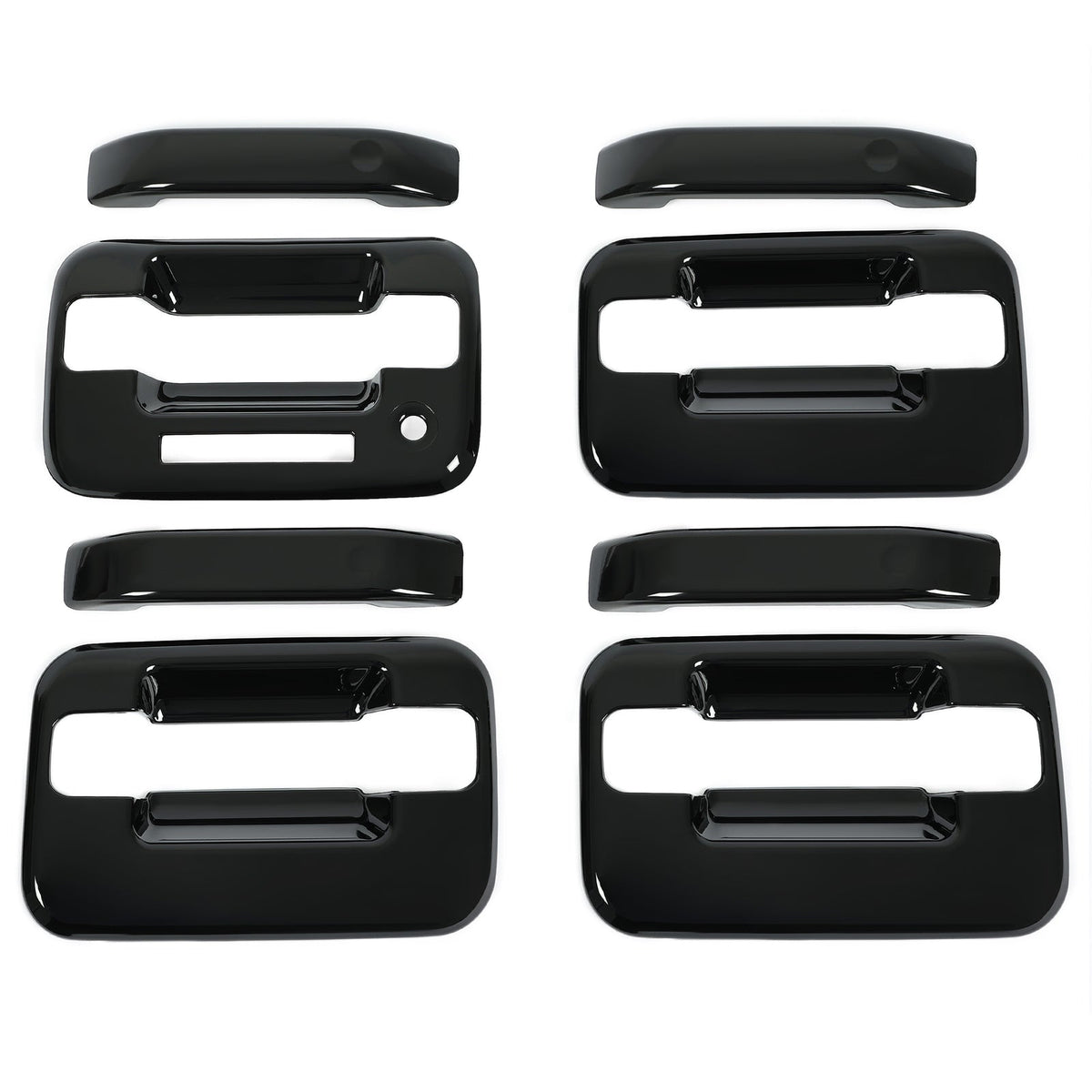 For Ford  F150 Crew Cab 2004-2014 Black Painted 4 Door Handle Covers W/ KeyPad