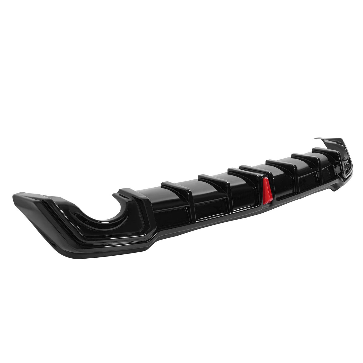 For 22-26 Honda Civic Sedan Black Rear Bumper Diffuser + Corner Spat w/LED Light