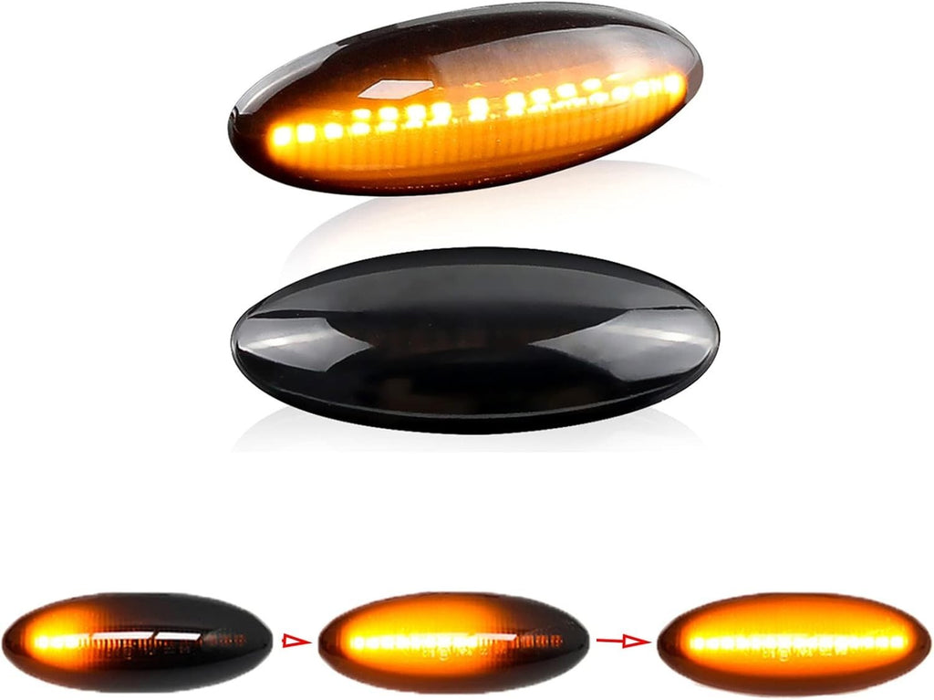 2 Smoke Lens Amber LED Signal Side Marker Lights For Toyota Yaris Hatchback XP90