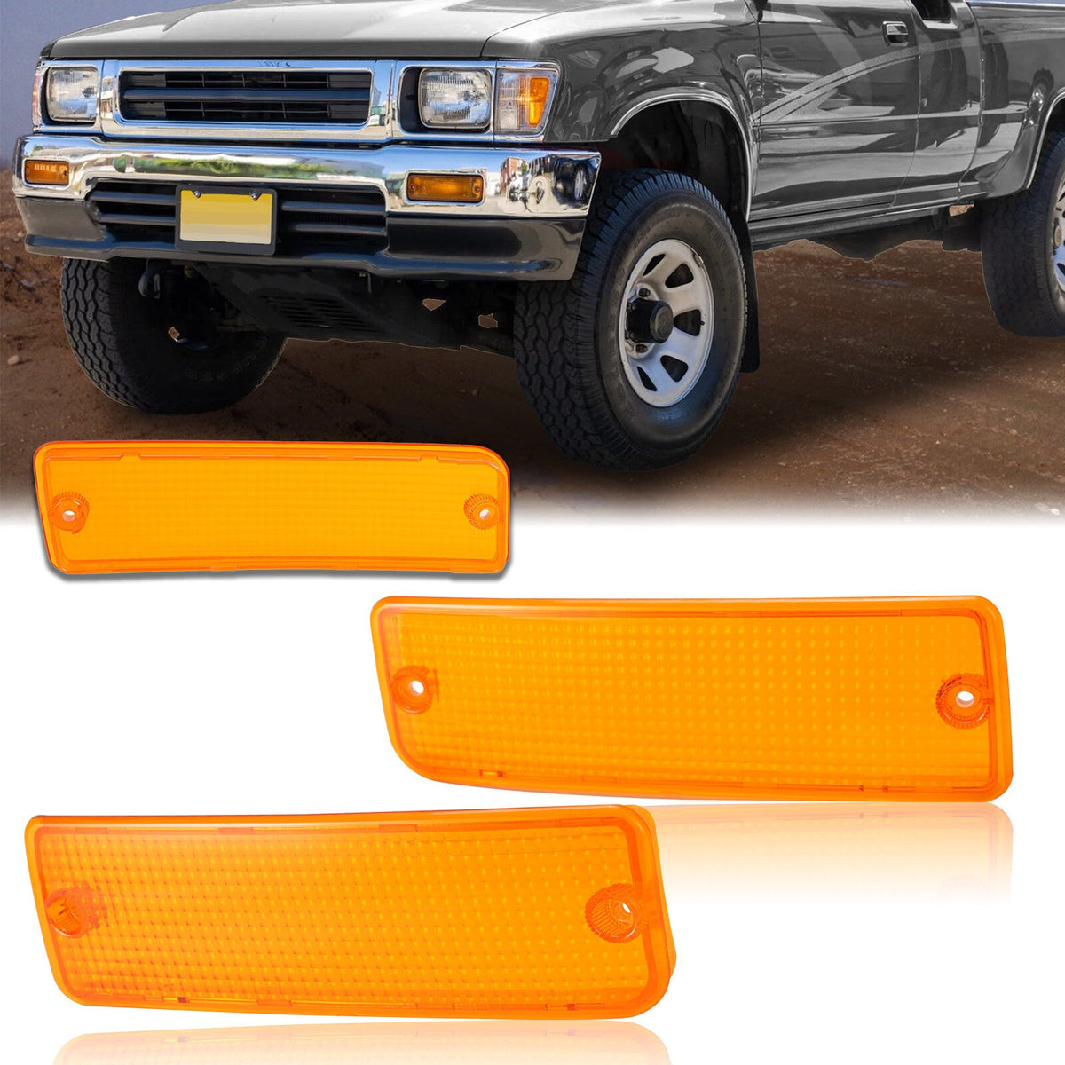 New Turn Signal Parking Bumper Light Lens For Toyota Pick-Up Truck 2WD 1992-1995