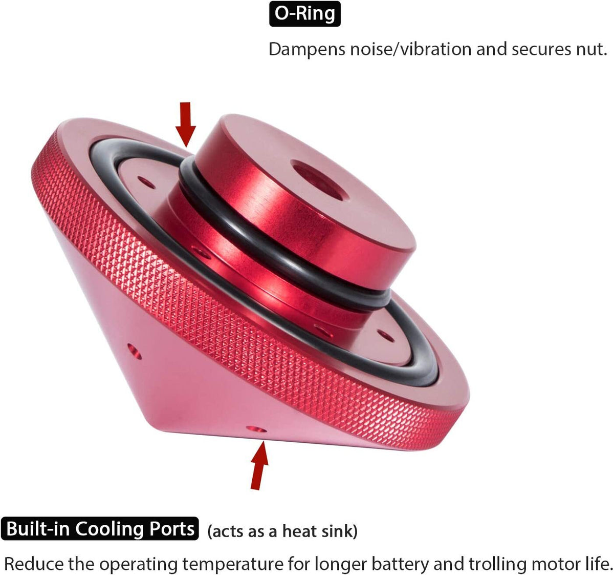 Eliminator Trolling Motor Prop Nut #GFEL-MK-BK-DP for MinnKota 80,101,112 (Red)