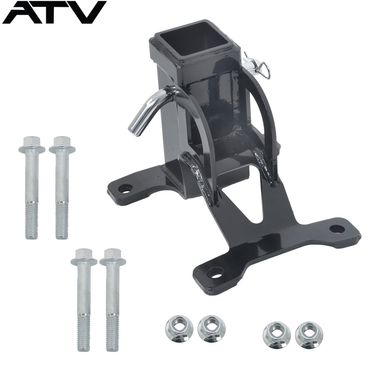 Black UTV 2'' Rear Receiver Tow Hitch For Polaris RZR PRO XP 4 years 2020+ Steel