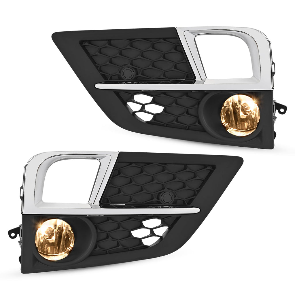 For Honda Odyssey 2018-2020 Bumper Fog Lights Lamps & Bezel Set W/Chrome Trim