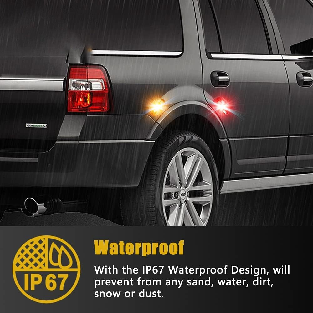 For 1999-2010 Ford F350 F450 Amber/Red Side Fender Marker Dually Bed LED Light