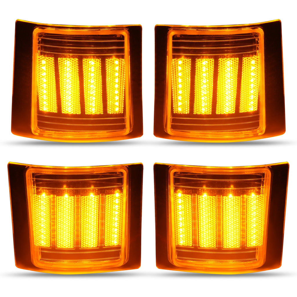 Full LED 4PCS Clear Corner Side Marker Lights For Chevy C/K 1500 2500 1994-99