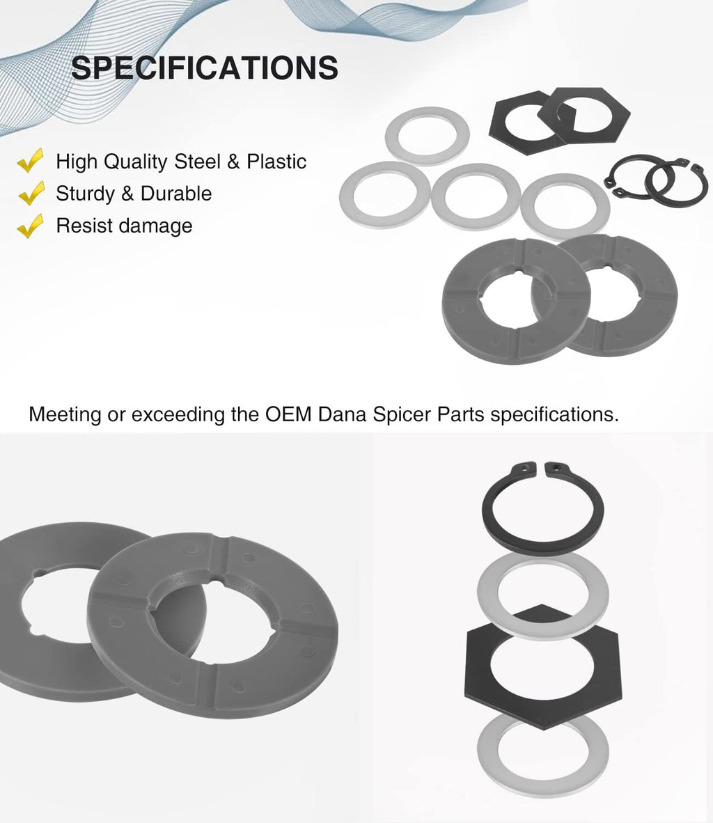 For 98-04 Ford F250 F350 Excursion Thrust Washer Snap Ring Kit 50 60 Super Duty