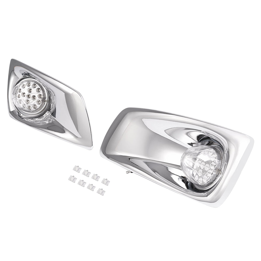 LED Fog Lights Lamp W/Bezel Clear Lens Pair LH & RH For Kenworth T660 2007-2017