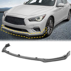 Carbon Fiber Color Front Bumper Lip Splitter For 2018-24 Infiniti Q50 Luxe Base