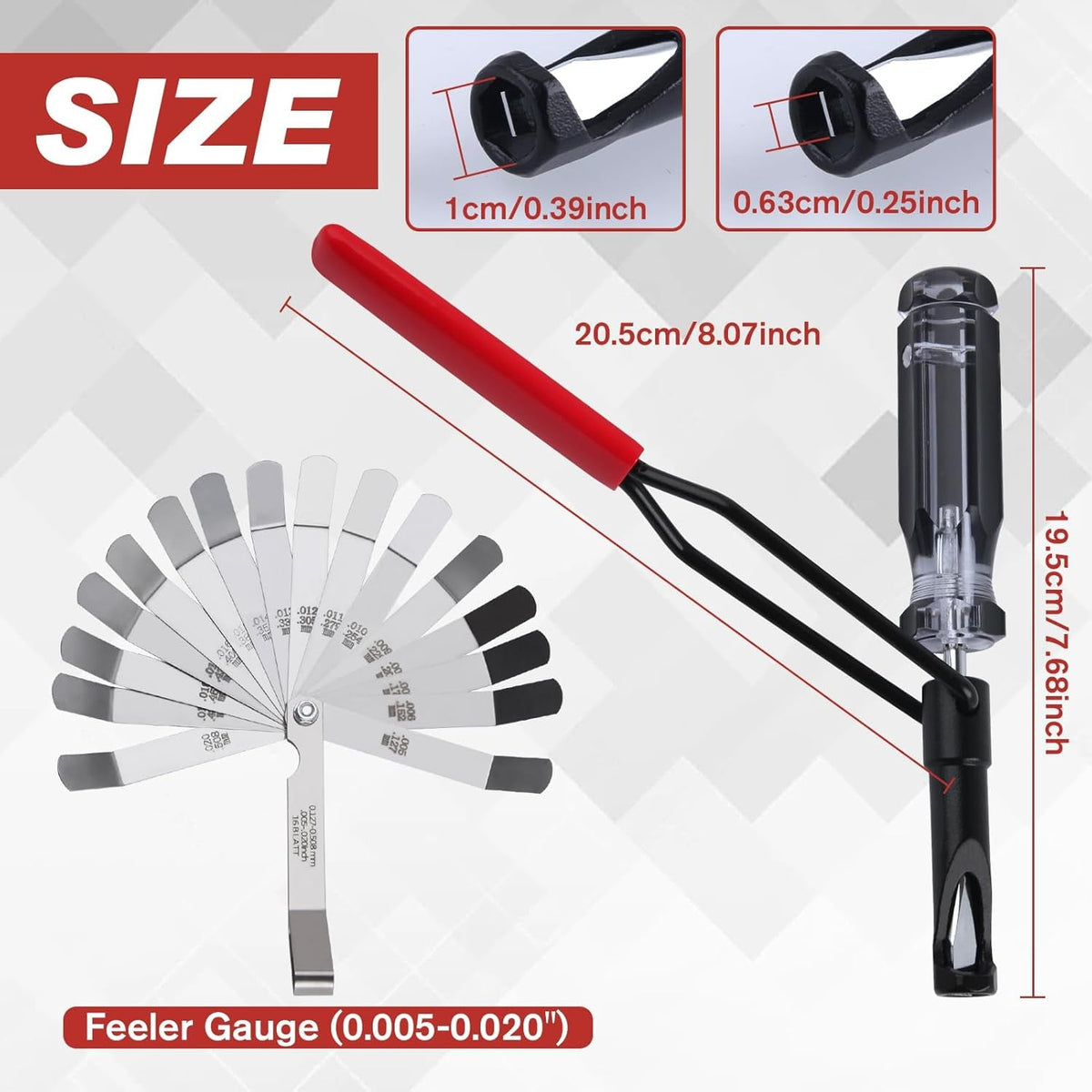 Valve Lash Adjustment Tool with Angled Feeler Gauge Jam Nut Valve Adjustment New