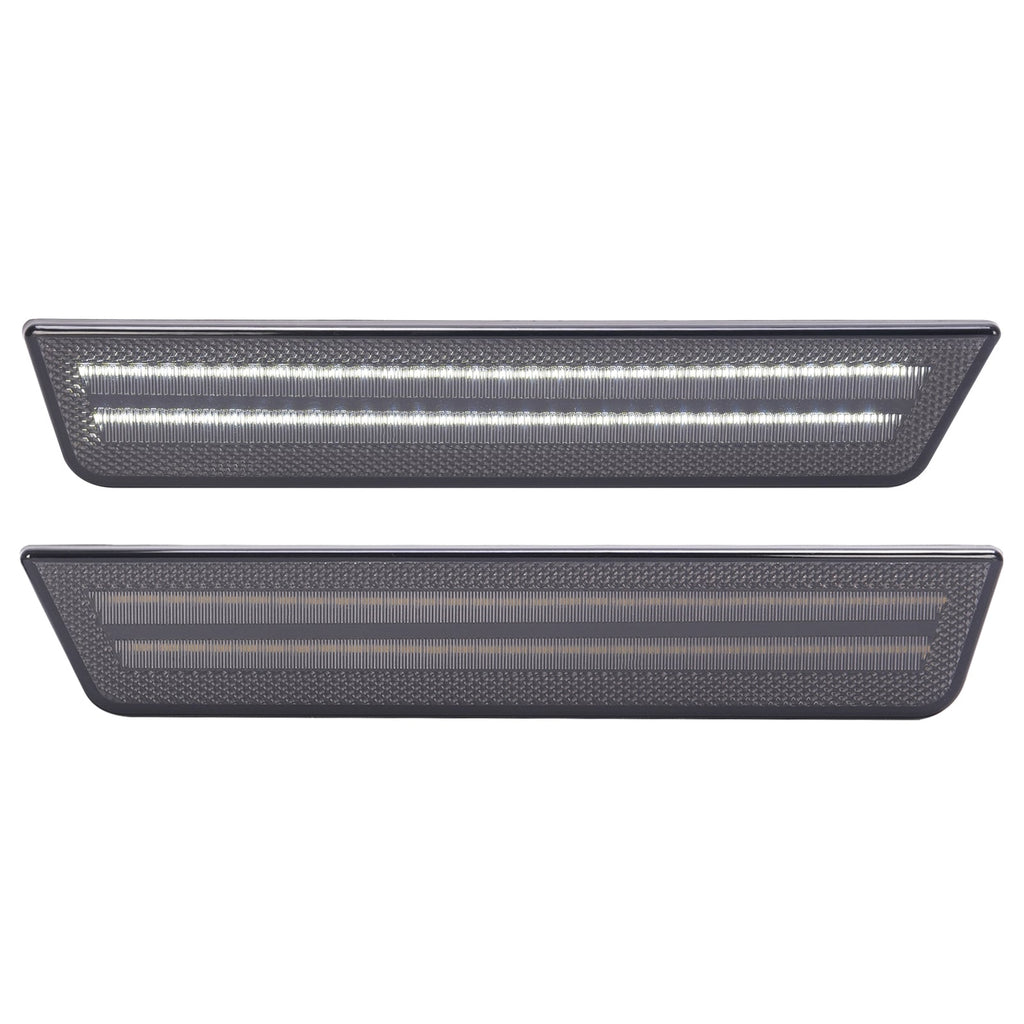 White/Smoke Rear Bumper LED Side Marker Lights For Dodge Charger 2011-2014 Pair