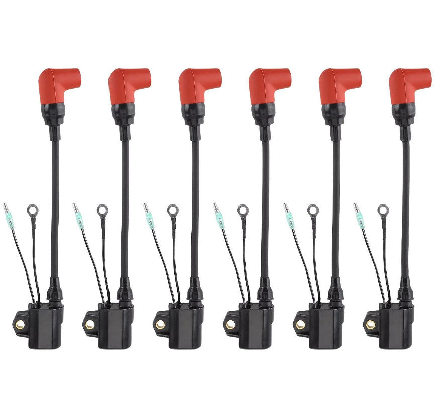 6Pcs Fits YAMAHA MARINE IGNITION COIL ASSEMBLY 6R3-85570-00-00 18-5128